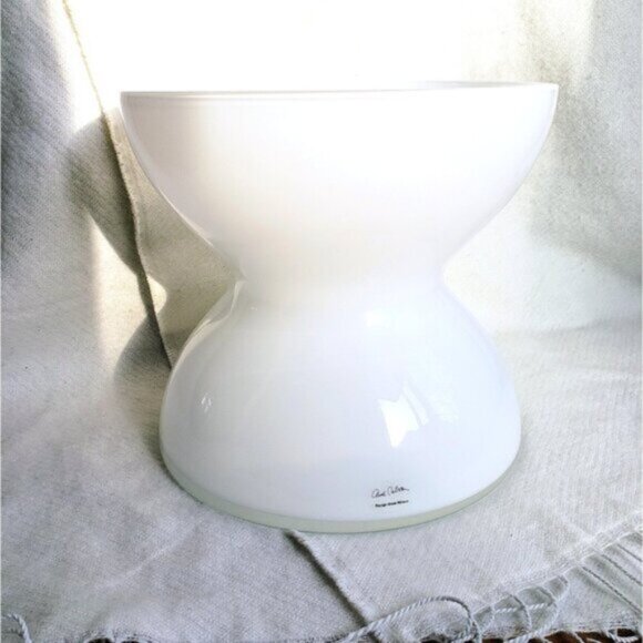 Anne Nilsson for Ikea Vintage Diabolo Cased Glass Vase Large White Hourglass - Picture 1 of 8